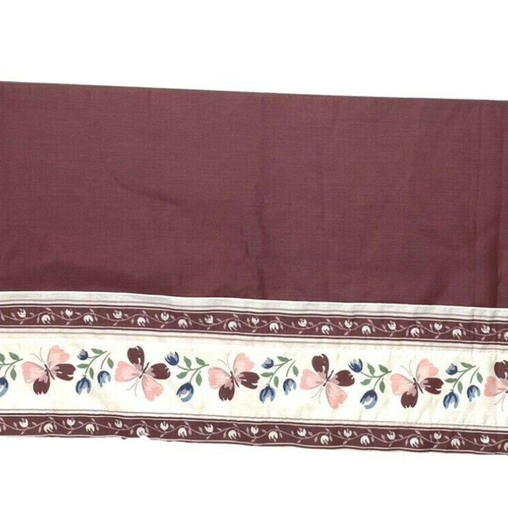 Vintage Pair 1970s Purple Valances 2 Curtains